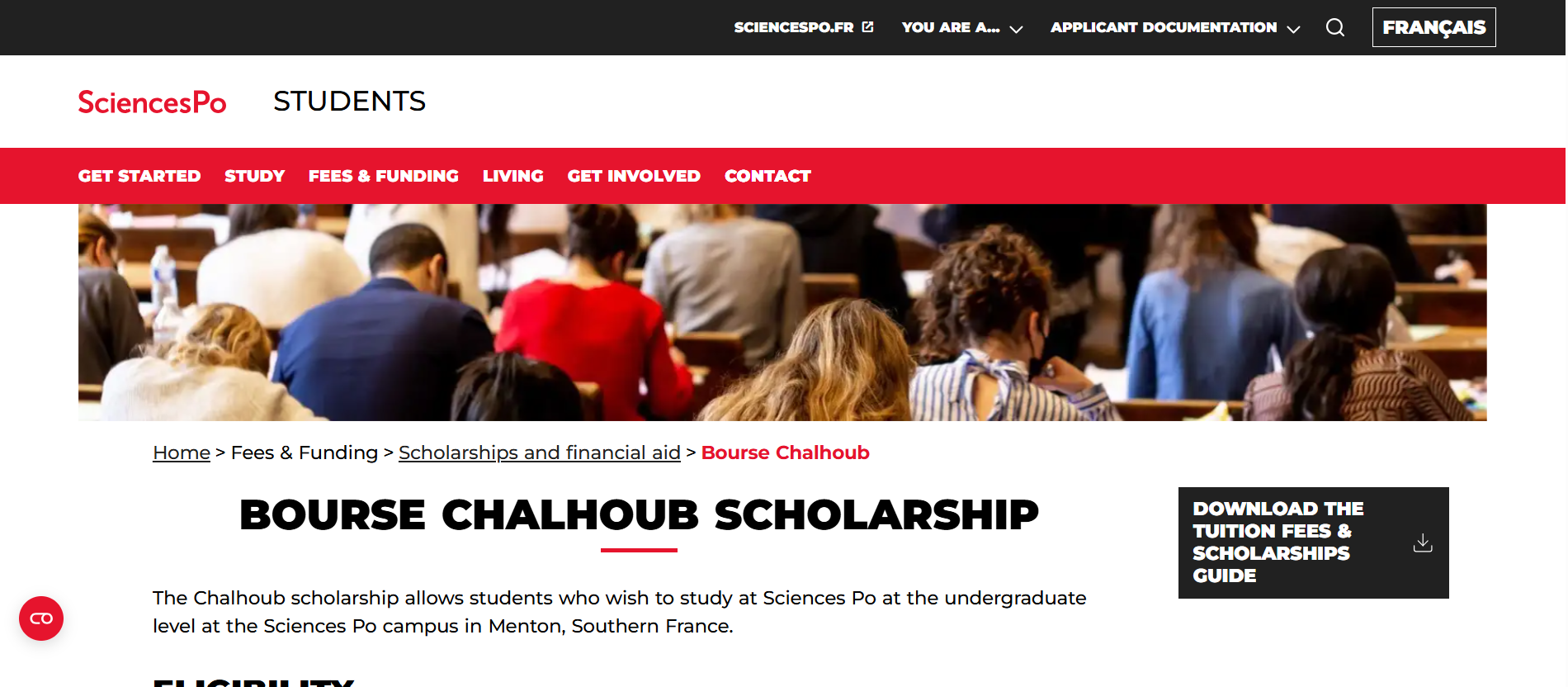 Chalhoub Scholarship at Sciences Po