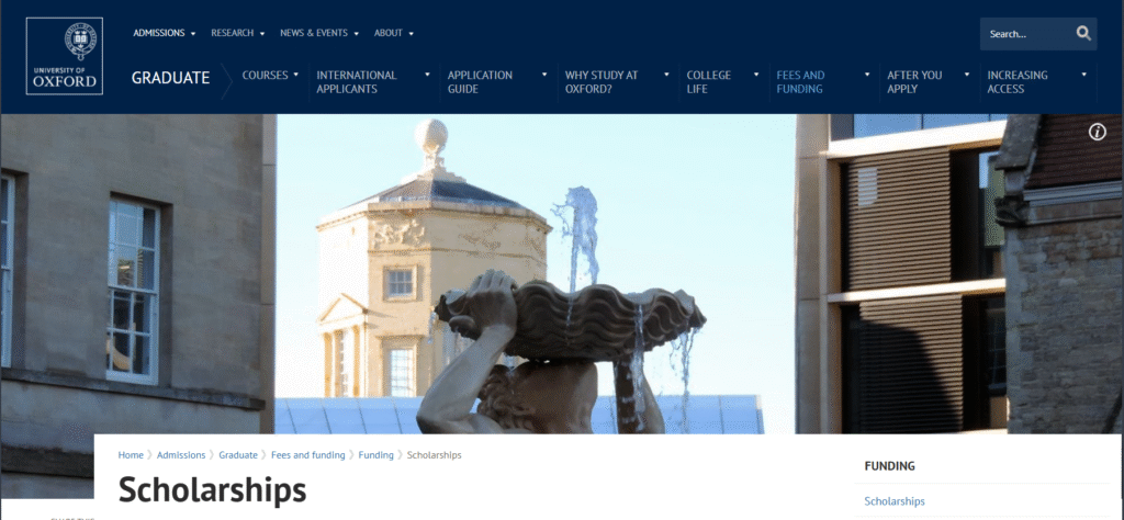 University of Oxford Scholarships