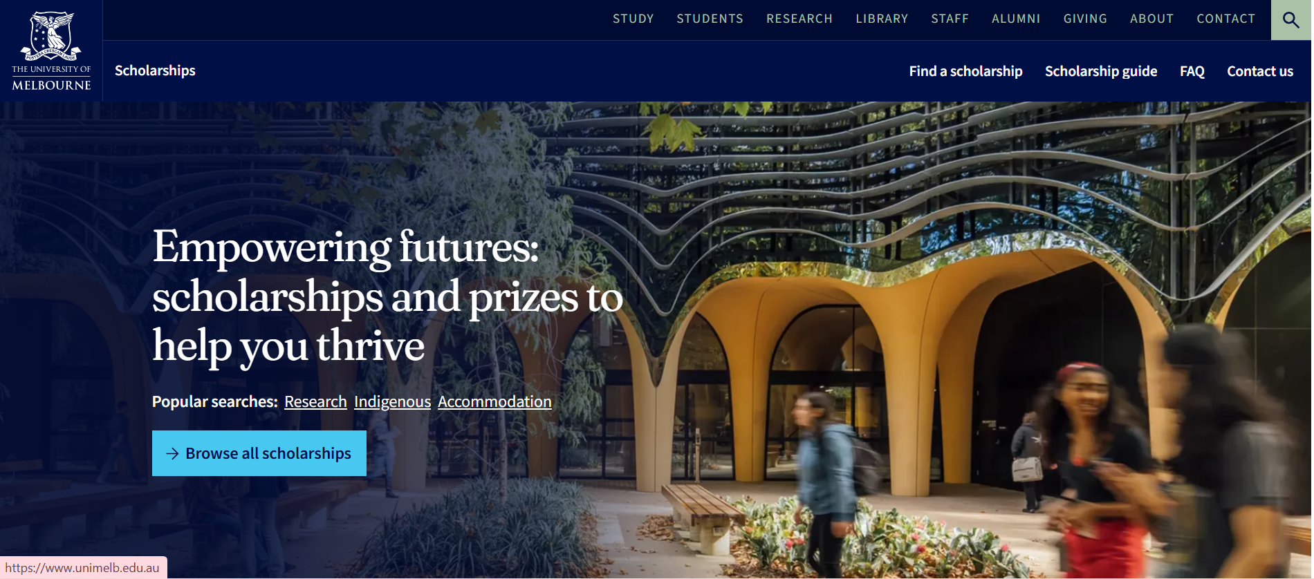 university of Melbourne Scholarships