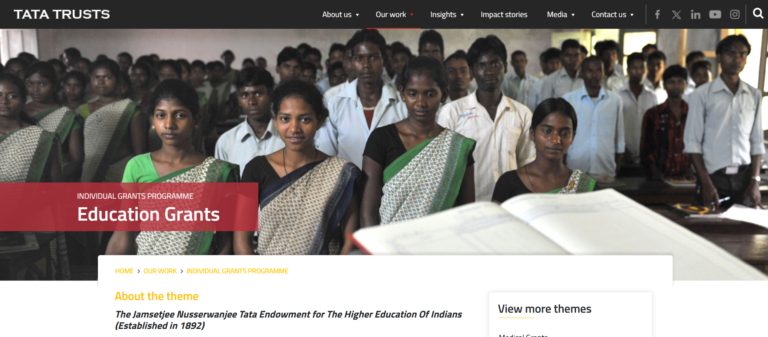 Tata Scholarship for Indian students