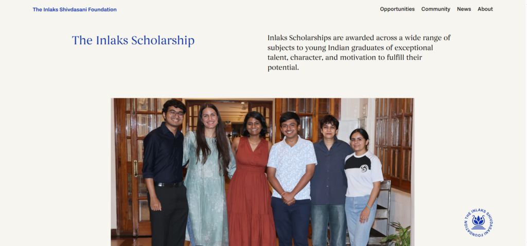 Inlaks Shivdasani Foundation Scholarships